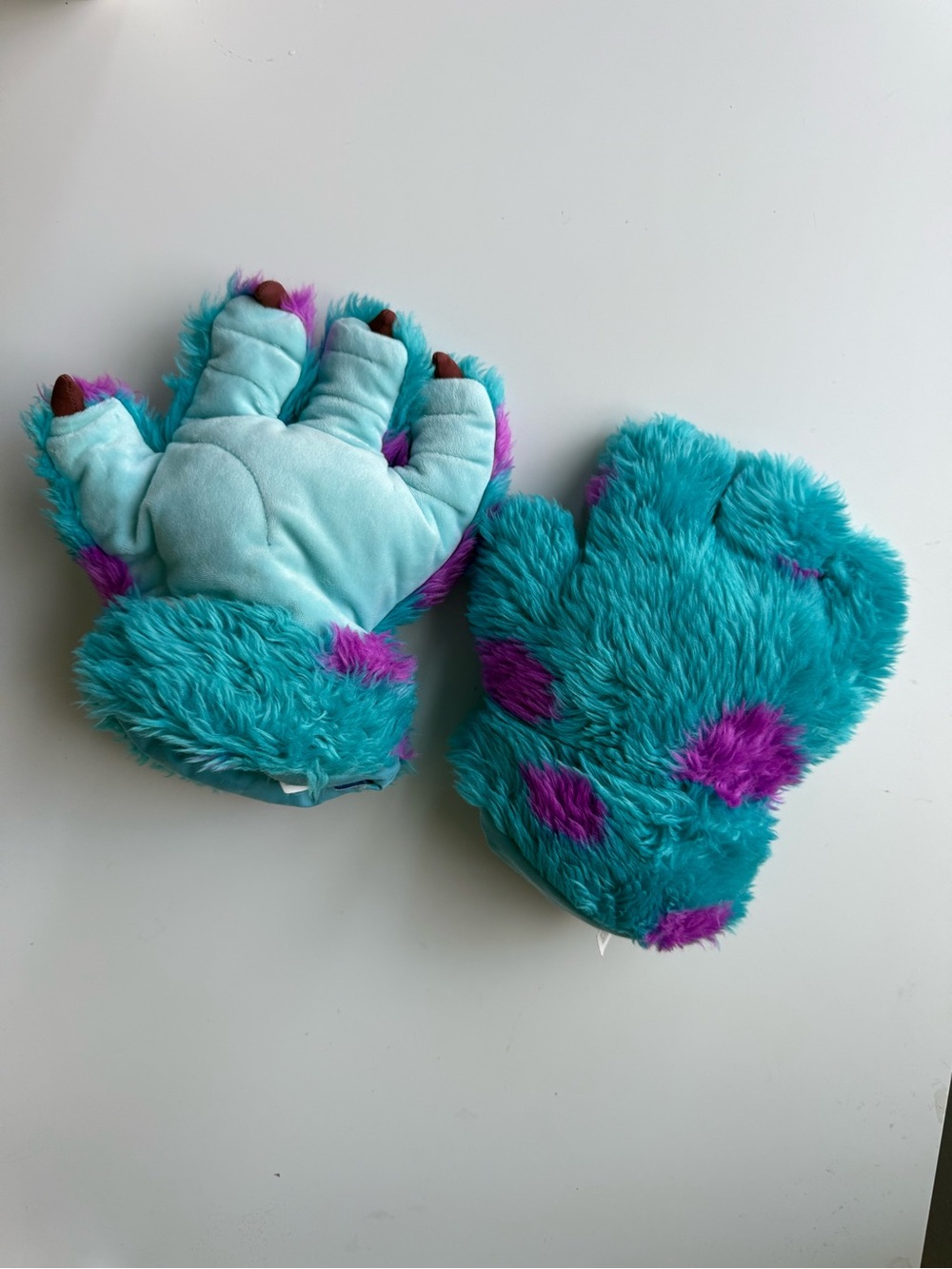 Disney Pixar Monsters Inc Sulley Costume Stuffed Animal Gloves Cosplay Halloween